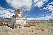 Ladakh - Chortens and mani walls with piles of graved stones are a very common sight